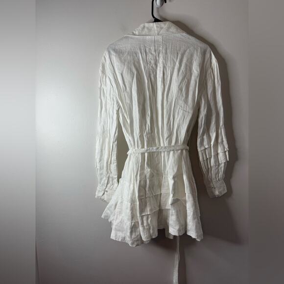 AJE RECURRENCE BELTED SMOCK DRESS White Size 8 - Picture 8 of 8